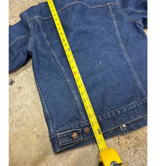 Levi's Denim Jacket Plaid Lined Trucker Jacket Vintage 90s Size 38 M - Picture 11 of 11